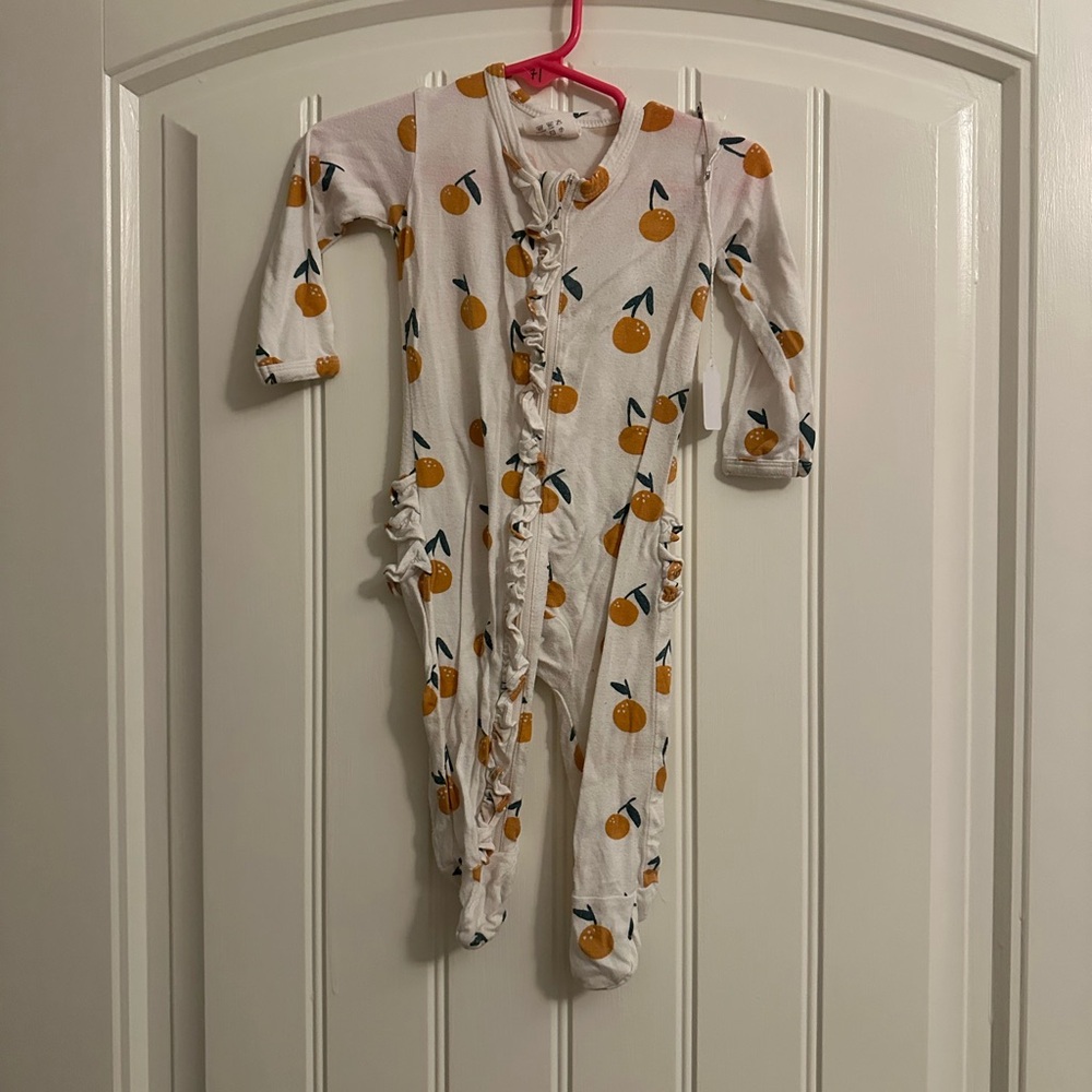 Bamboo peach Print Kids Footie